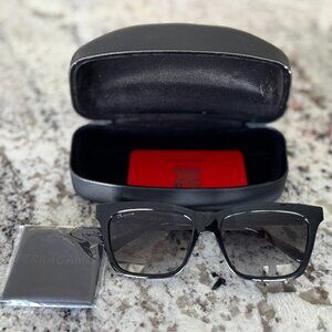 New*Ferragamo 55MM Black Rectangle Sunglasses